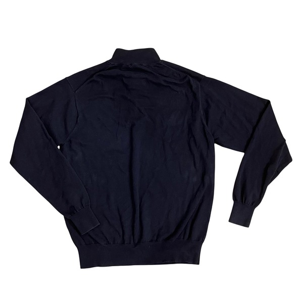 Peter Millar Quarter Zip Pullover Mens Large Navy Blue Good Silk Cashmere Blend - Picture 3 of 6